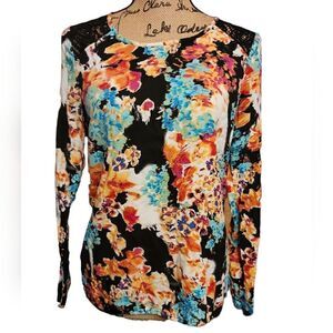 Copper Key Multicolor Laced Blouse Size Small